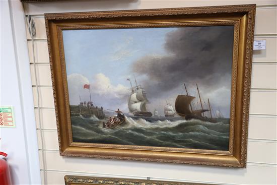 Thomas Luny (1759-1837) Merchantman coming in to Teignmouth 19.25 x 26in.